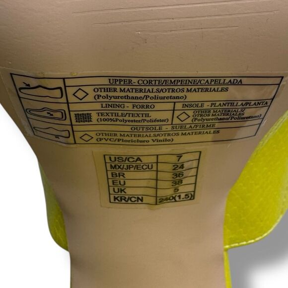 Forever 21 Neon Yellow Faux Snakeskin Platform Block Heel Mule Women’s 7 - Picture 5 of 6